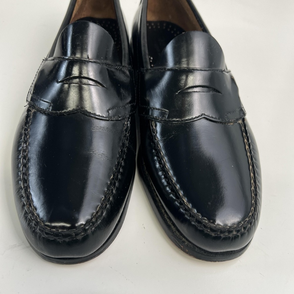 G.H. Bass & Co. Weejuns Logan Shoes Mens Size 9.5 D Black Leather Penny Loafers